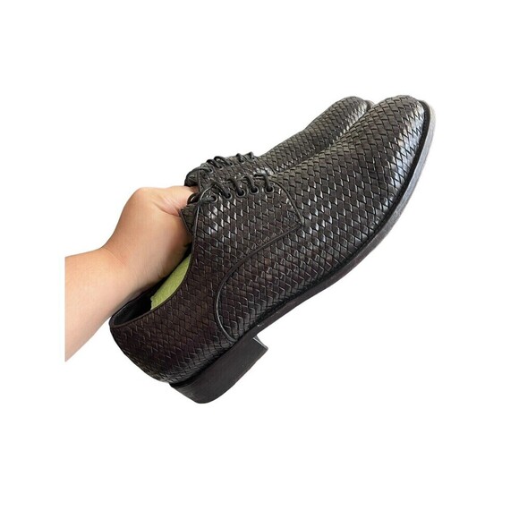 Lace-up shoes Brecos Woven Leather Made On Italy - Men's Shoes Size 43 (10) - Picture 7 of 9